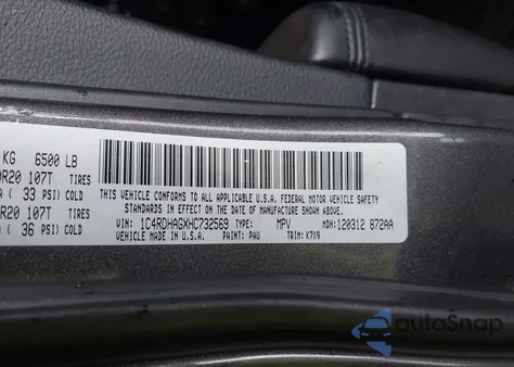 2017 Dodge Durango Sxt Rwd z USA, uszkodzony, nr VIN 1C4RDHAGXHC732569